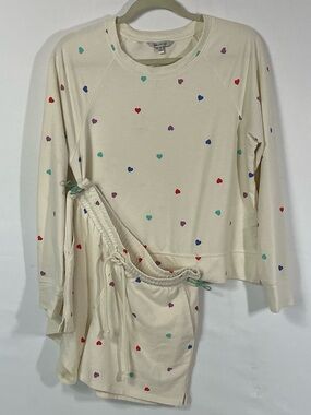 Wildfox Cream Heart-Print Sweatshirt & Shorts Set - Multicolor Hearts